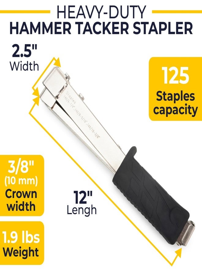IDL Packaging HT-9-11 Heavy-Duty Hammer Tacker Stapler for 3/8" (10 mm) Crown Staples - Extra-Efficient Manual Hammer Stapler for Roofing Underlayment, Fencing, Flooring Installation, Construction - Image 2